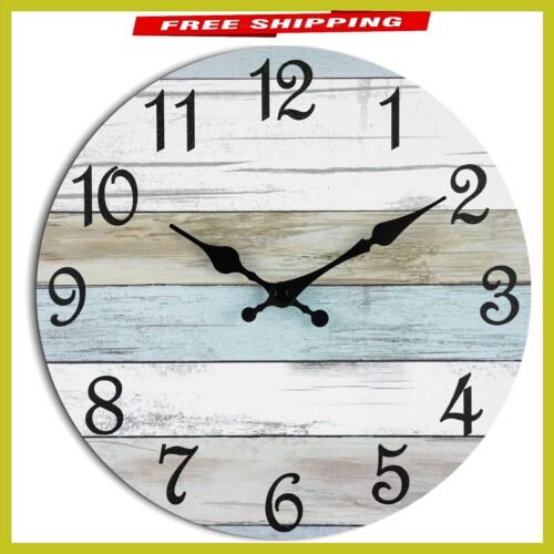 Charming 10-Inch Silent Non-Ticking Clock - Ideal for Kitchen & Bathroom Decor