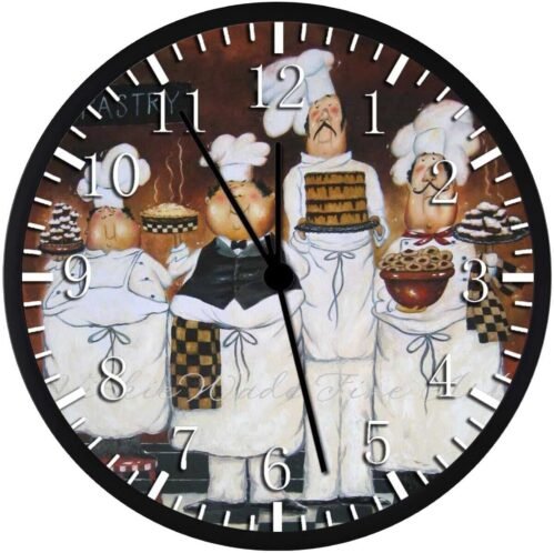 Chef Kitchen Wall Clock 12" Large Personalized option with adding names G60