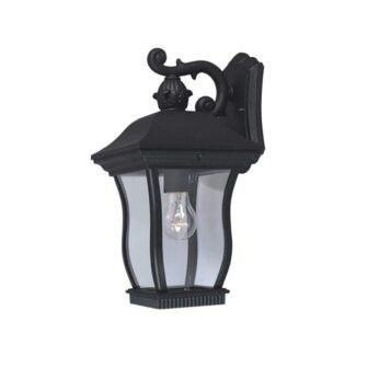 Chelsea 14.5 in. Black 1-Light Outdoor Line Voltage Wall Sconce with No...