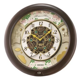 Cherry Blossom Melodies in Motion Wall Clock 16 in.