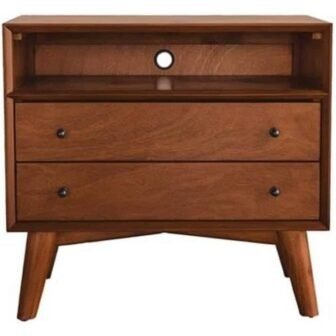 Chestnut 2 Drawer 28 in. W Nightstand, Sturdy Bedside Nightstand Table