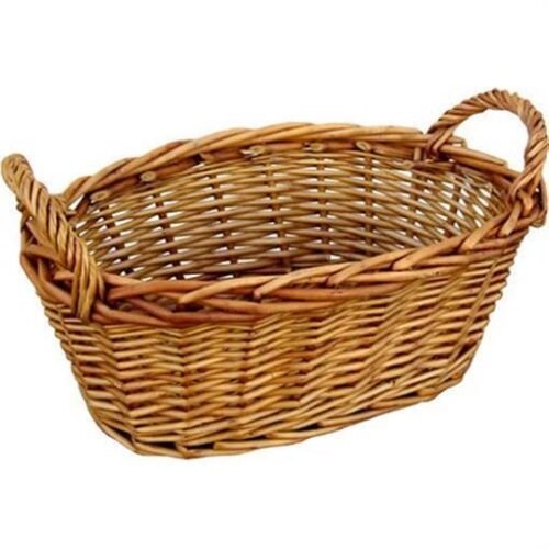 Cheungs UW-9245A-SMK Willow Oval 10 in. Basket with Side Handles - 6 x 7.5 x 11"