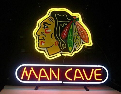Chicago Blackhawks Man Cave 24"x20" Neon Sign Lamp Light Hanging Nightlight EY