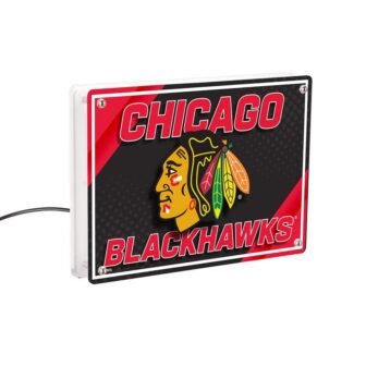 Chicago Blackhawks NHL Black Rectangle Desklite LED Decor