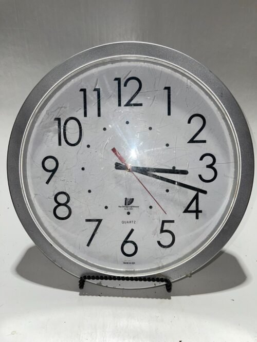 Chicago Lighthouse Electric Contemporary Clock 14-1/2" Silver
