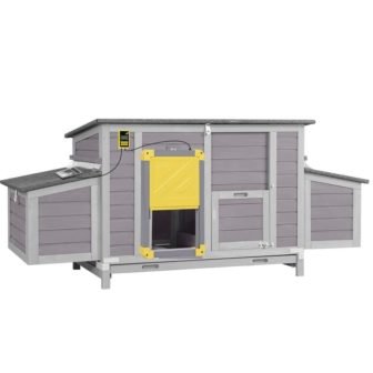 Chicken Coop for 2/4-Chickens with Automatic Chicken Door (Gray Frame)