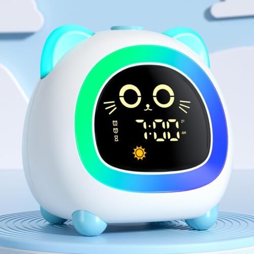 Children's Alarm Clock,Children's OK Wake Up Alarm Clock with Night Light (Blue)