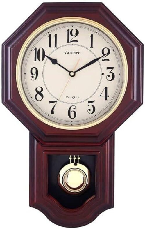 Chiming Wall Clock with Pendulum - Pendulum Wall Clock with Westminster Chimes&S