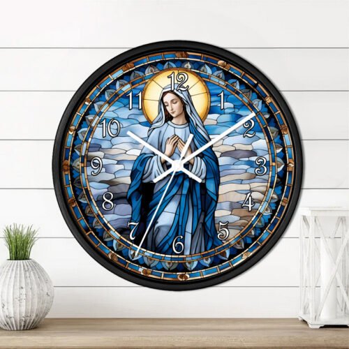 Christian #14 - 10" Wall Clock - Blessed Virgin Mary Immaculate Conception Gift