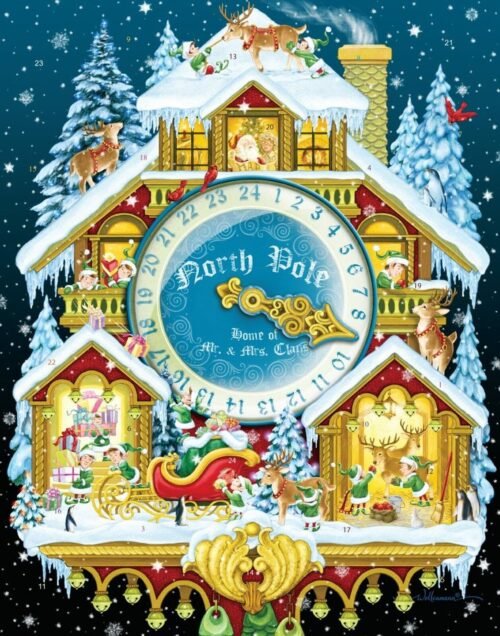 Christmas Cuckoo Clock Advent Calendar with Spinner