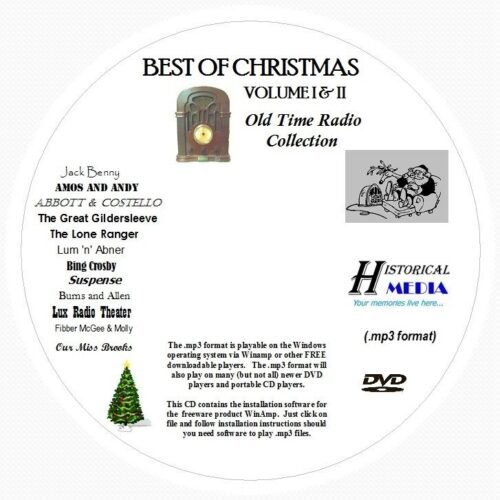 CHRISTMAS OLD TIME RADIO COLLECTION (Vol 1 & 2) - 312 Shows MP3 Format OTR 1 DVD