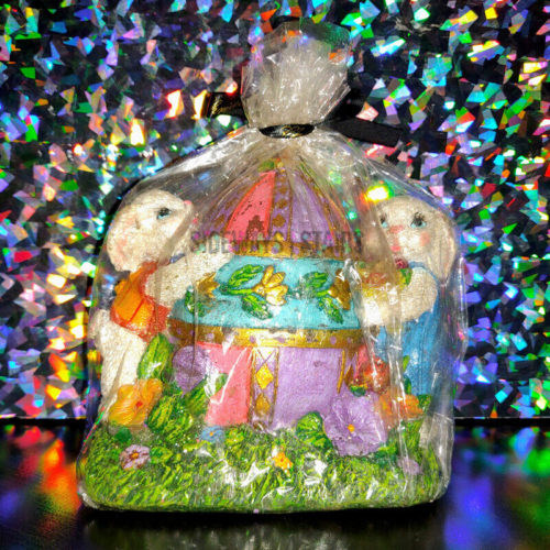 CHRISTOPHER RADKO CANDLE 5 " easter egg bunnies rabbit bunny holiday flower RARE image