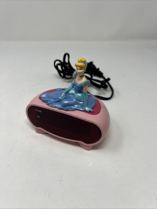 Cinderella Digital Alarm Clock Disney Princess Pink Model DC94530. Works