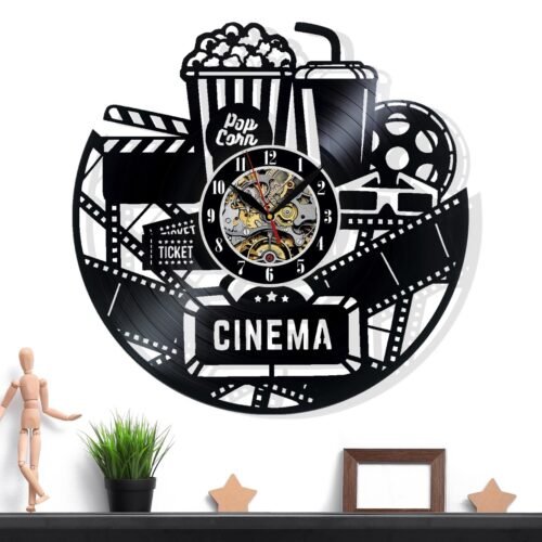 Cinema Vinyl Wall Clock - Retro Decor - Unique Home Accent - Perfect Gift