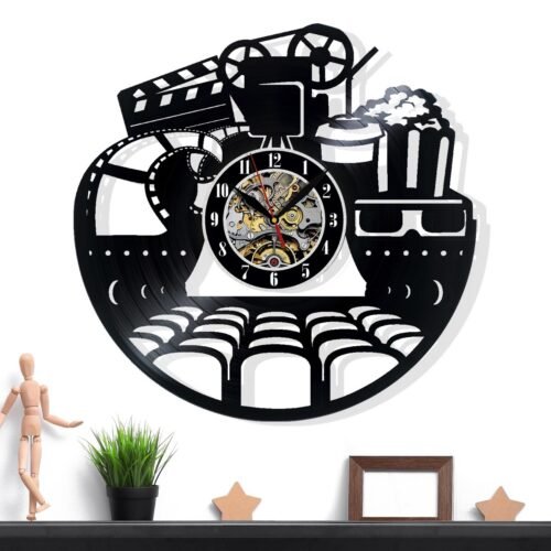 Cinema Vinyl Wall Clock - Retro Decor - Unique Home Accent - Perfect Gift
