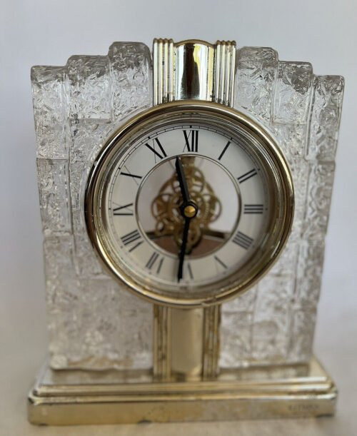 Citizen Quart Crystal Skeleton Mantel Desk Table Clock 8" Tall Works Great! F706