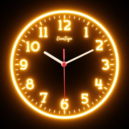 ck0006 EaseSign Home Decor LED Flexible Flex Neon Wall Clock 7 colors 10"