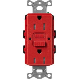 Claro 15-Amp Tamper Resistant Duplex Receptacle, Signal Red (SCR-15-GFST-SR)