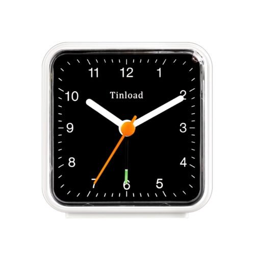 Classic Analogue Travel Alarm Clock with Snooze Function and Light Compact Si...