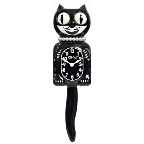 CLASSIC BLACK LADY KIT CAT CLOCK -Full Size - 15.5"- MADE IN USA - NEW IN BOX