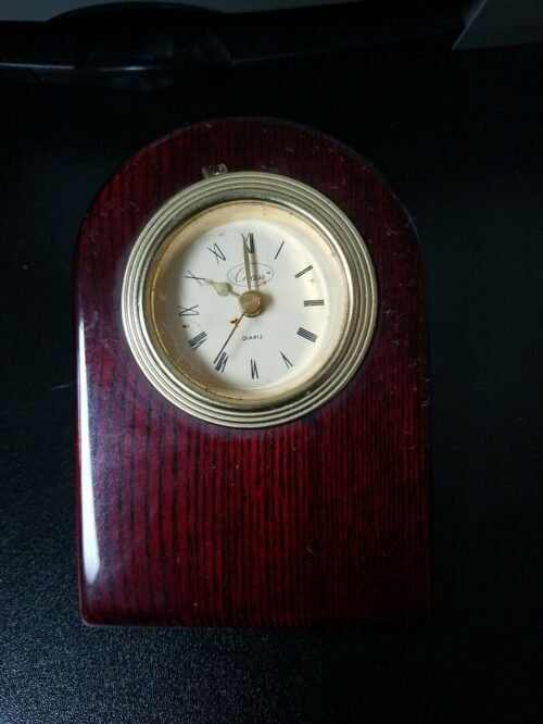 Classic Dome Desk Clock in Mahogany Finish