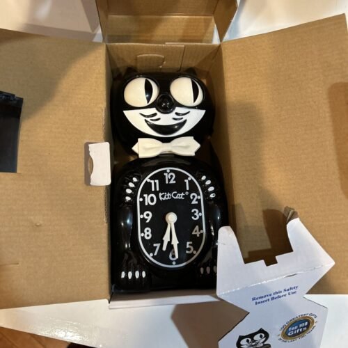 CLASSIC LADY KIT CAT CLOCK 15.5" Black Kit-Cat Klock NEW Free Battery USA MADE