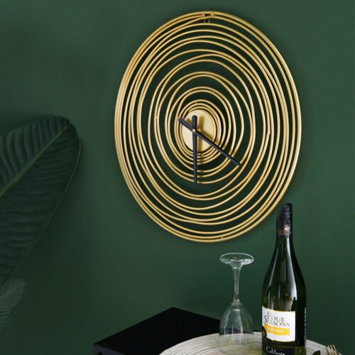 Classic Metal Round Shaped Wall Mount Clock for Home Office Decor 49cm