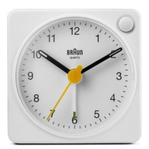 Classic Travel Analog Alarm Clock, Snooze and Light, Compact, Quiet Movement