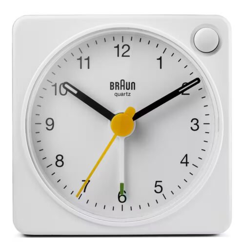 Classic Travel Analog Alarm Clock, Snooze and Light, Compact, Quiet Movement, Cr