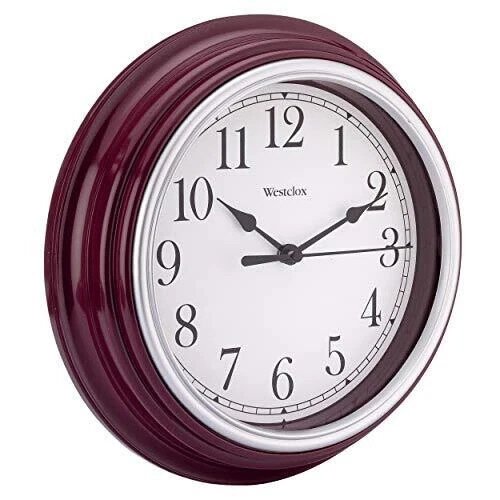 Classic Wall Clock Burgundy 9 Inch