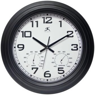 Classique Black Wall Clock with Hygrometer & Thermometer