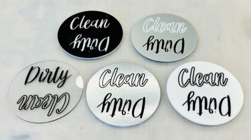 Clean/Dirty Dishes 6" Magnetic Sign Lotsa Color Options Home & Kitchen Deco