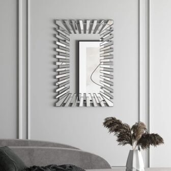 Clear 23.6 in W x 31.5 in. H Modern Rectangle Glass Decorative...