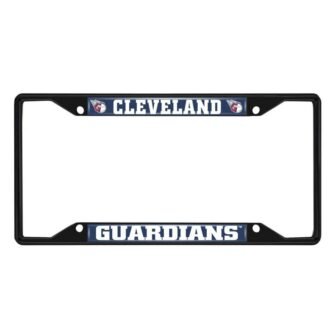 Cleveland Guardians Metal License Plate Frame Black Finish