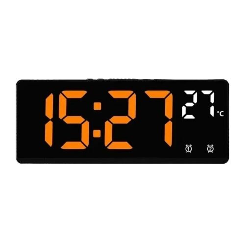 Clock Alarm Large Digital LED Voice Control Temperature Dual Alarm Snooze 12/24