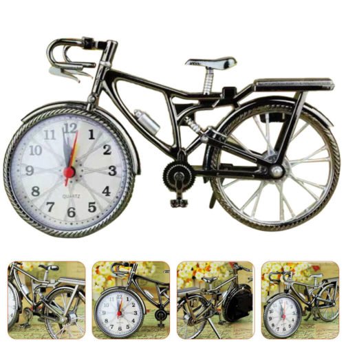 Clock Decoration Cool Alarm Desk Vintage Mini Old Fashioned Bike