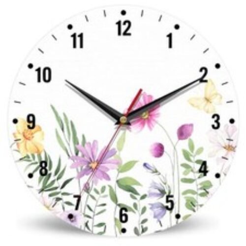 Clock for Bedroom,Wildflower Wall Clocks for Living Room Decor,Butterfly