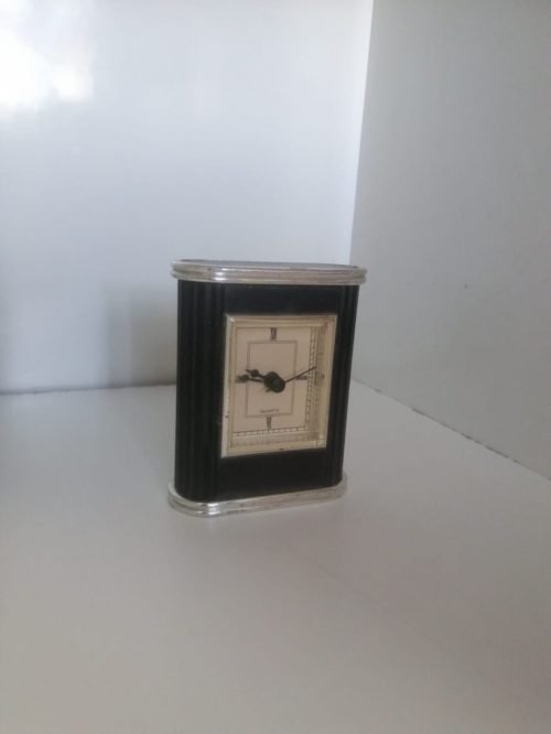 Clocks Antique Black and Silver Quartz Desk