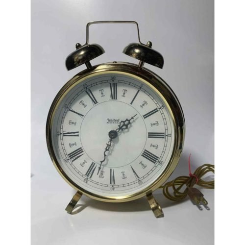 Clock Vintage Brass Wall or Standing by United Brooklyn NY USA Roman Numerals