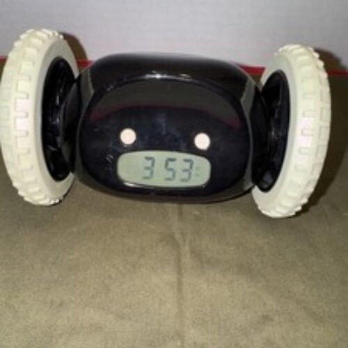 CLOCKY Alarm Clock for Heavy Sleepers on Wheels, Run Away Black Works