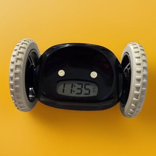 CLOCKY Alarm Clock for Heavy Sleepers on Wheels, Run Away Black Works