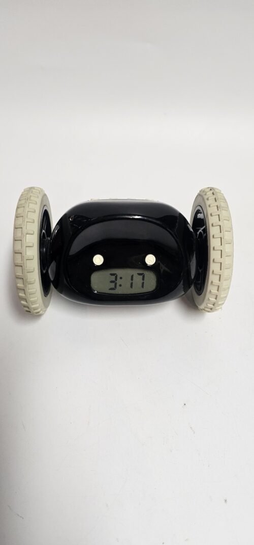 CLOCKY Alarm Clock for Heavy Sleepers on Wheels, Run Away Black Works