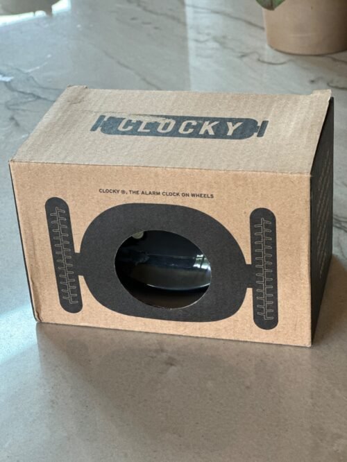 CLOCKY Alarm Clock NEW for Heavy Sleepers on Wheels, Run Away Black