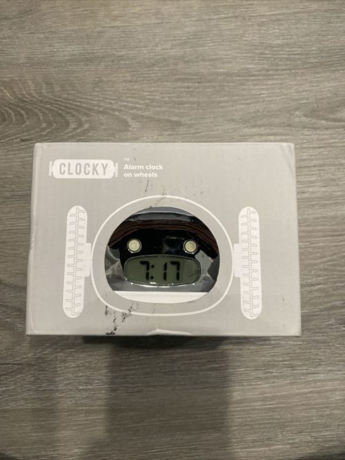 Clocky Alarm Clock On Wheels Chrome Finish w/box Super Fun LOUD! image