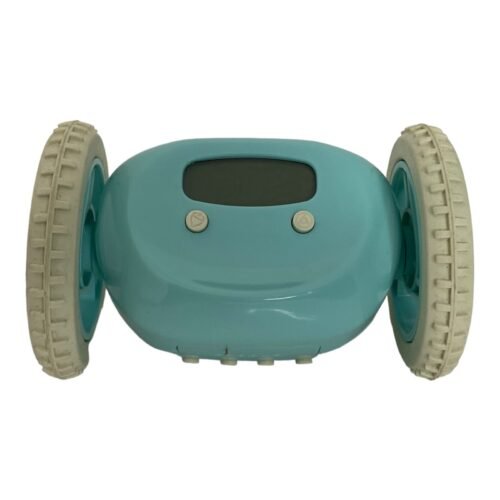 Clocky Alarm Clock on Wheels AQUA Color Rolling Alarm Clock Tested/Working Q3