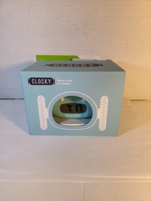 Clocky Alarm Clock on Wheels Rare Clocky Blue Color Runs and Hides New with Box
