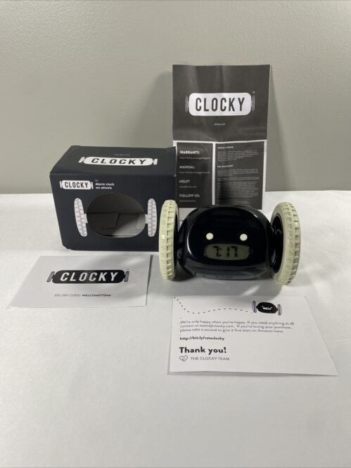 Clocky Chrome Alarm Clock on Wheels! Run Away Alarm Clock