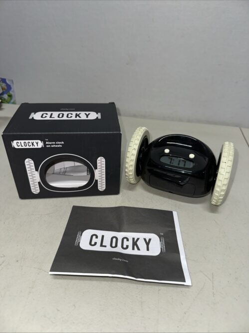 CLOCKY EXTRA SUPER LOUD ALARM CLOCK HEAVY SLEEPERS ON WHEELS - BLACK