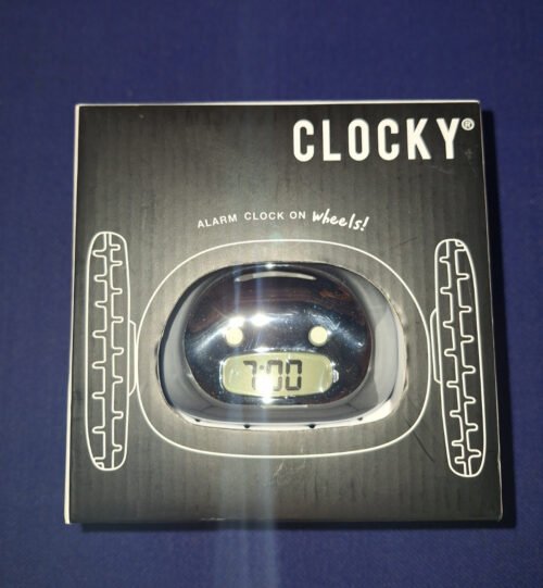 Clocky Original Rolling Alarm Clock Beeping Runaway Chrome