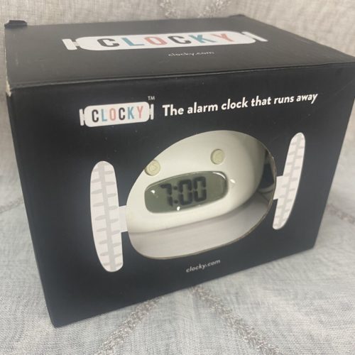 CLOCKY The Original Alarm Clock on Wheels Extra Loud For Heavy Sleepers WHITE image